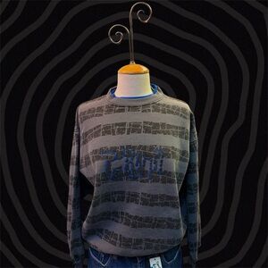 Men's Gray and Blue Sweater